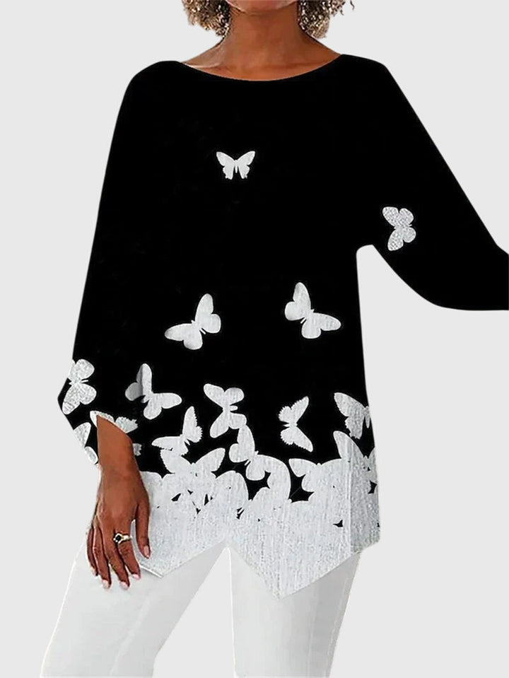 Elise | Printed Crew Neck Blouse