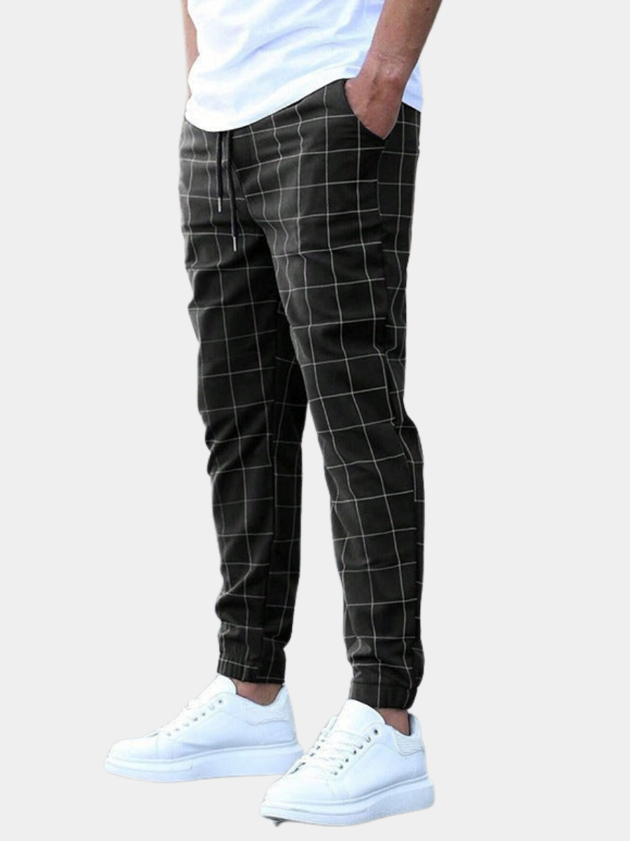 athleisure-woven-jogger-pants-with-drawstring-waist-and-grid-pattern-1