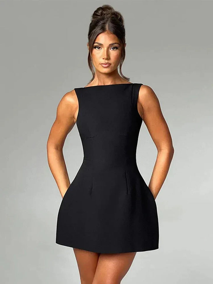 Cordelia | A-Line Crew Neck Mini Dress