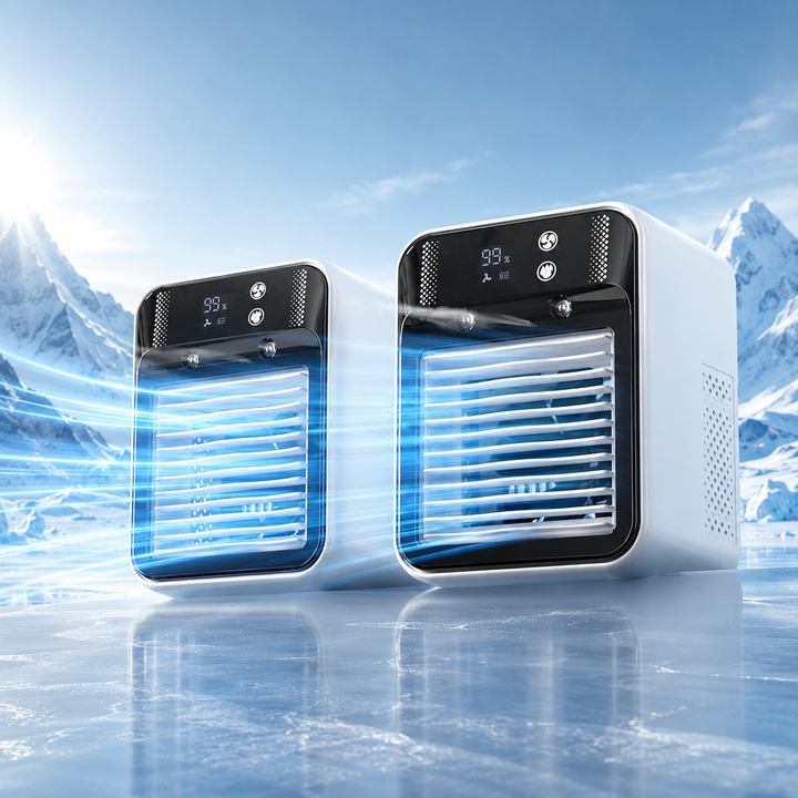 Portable Air Cooler Fan USB Air Conditioner with Humidifier & Mist Spray