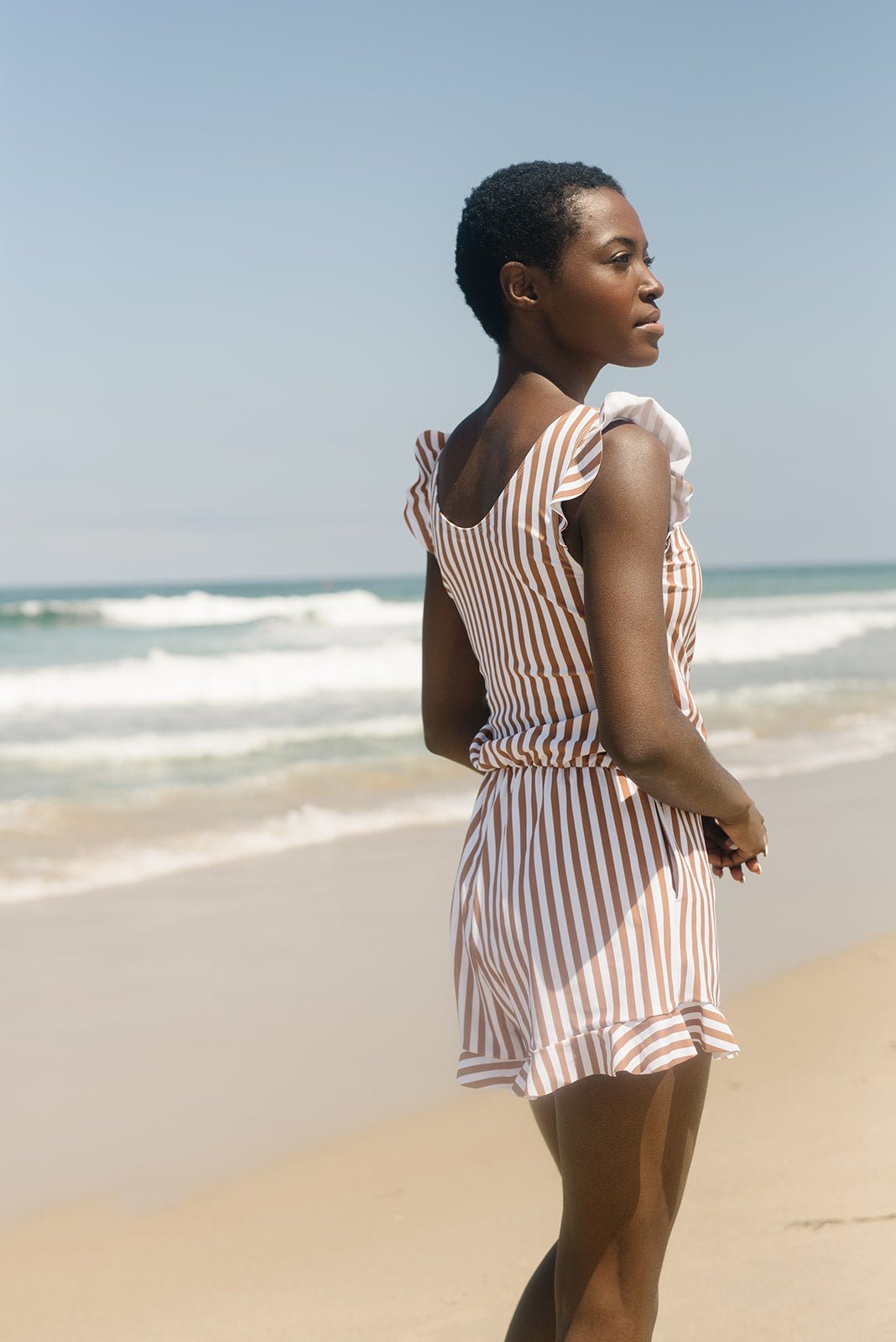 Olwen | Pleated V-Neck Swimsuit