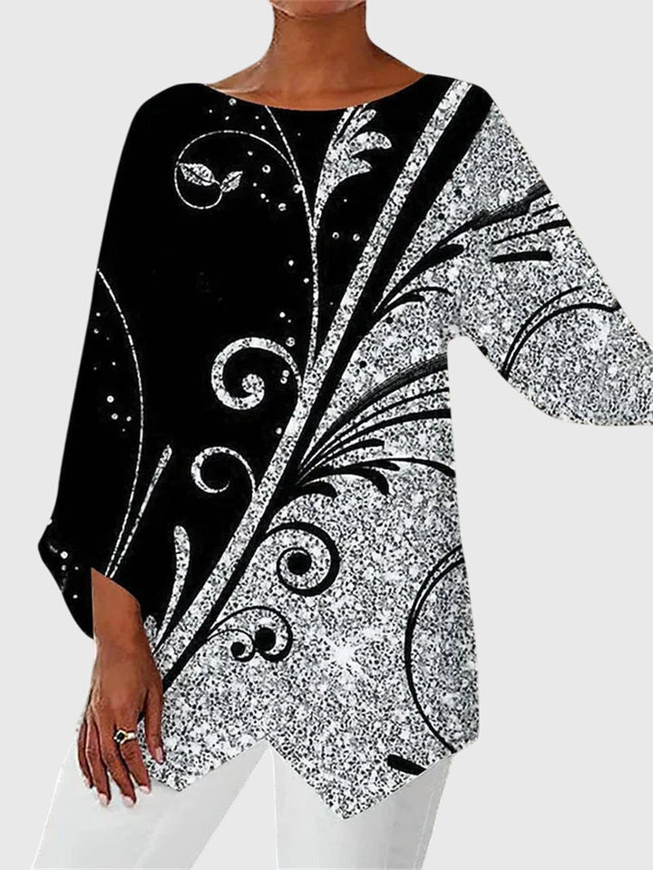 Elise | Printed Crew Neck Blouse