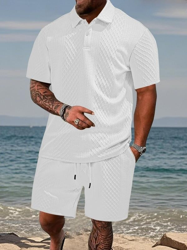 casual-knit-polo-set-with-textured-pattern-and-drawstring-shorts-2