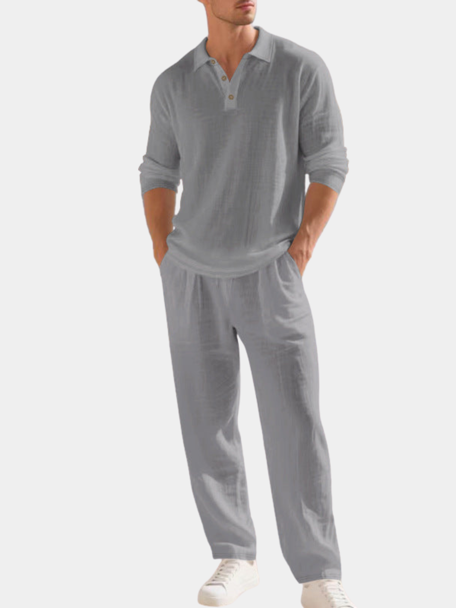 casual-linen-blend-set-with-long-sleeve-polo-and-drawstring-pants-1