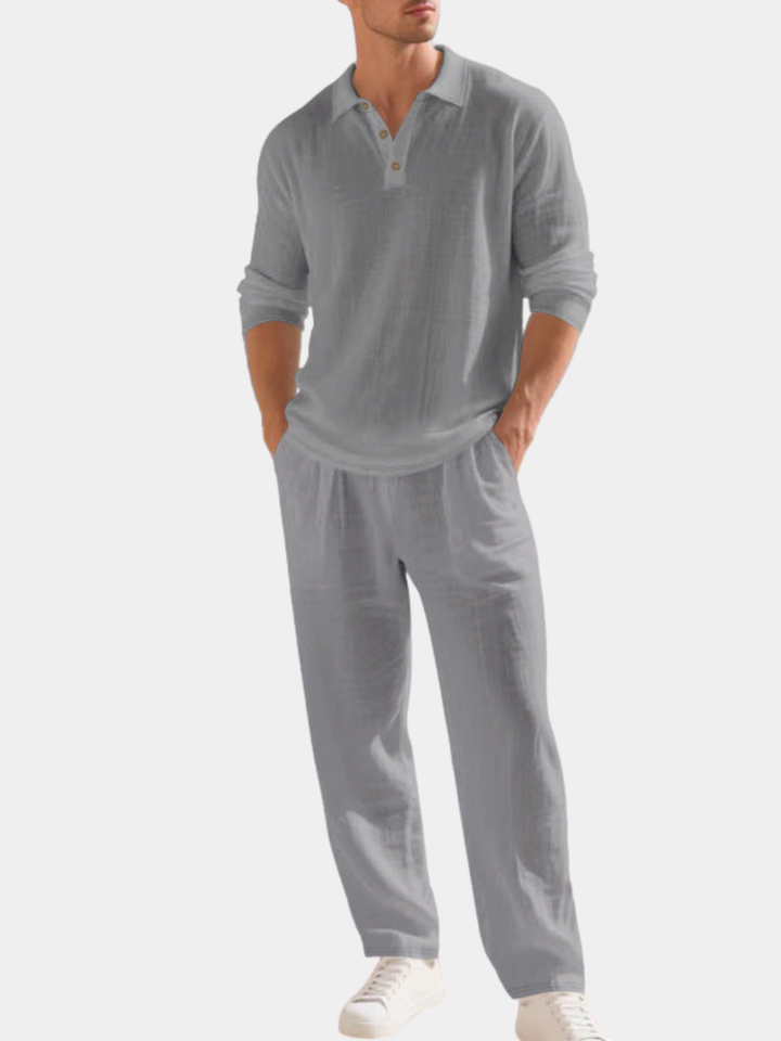 casual-linen-blend-set-with-long-sleeve-polo-and-drawstring-pants-1