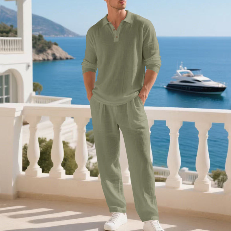 casual-linen-blend-set-with-long-sleeve-polo-and-drawstring-pants-5