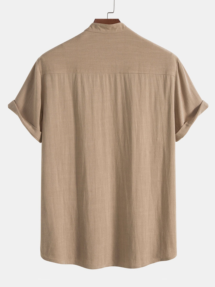 casual-polyester-blend-set-with-stand-collar-and-drawstring-pants-7