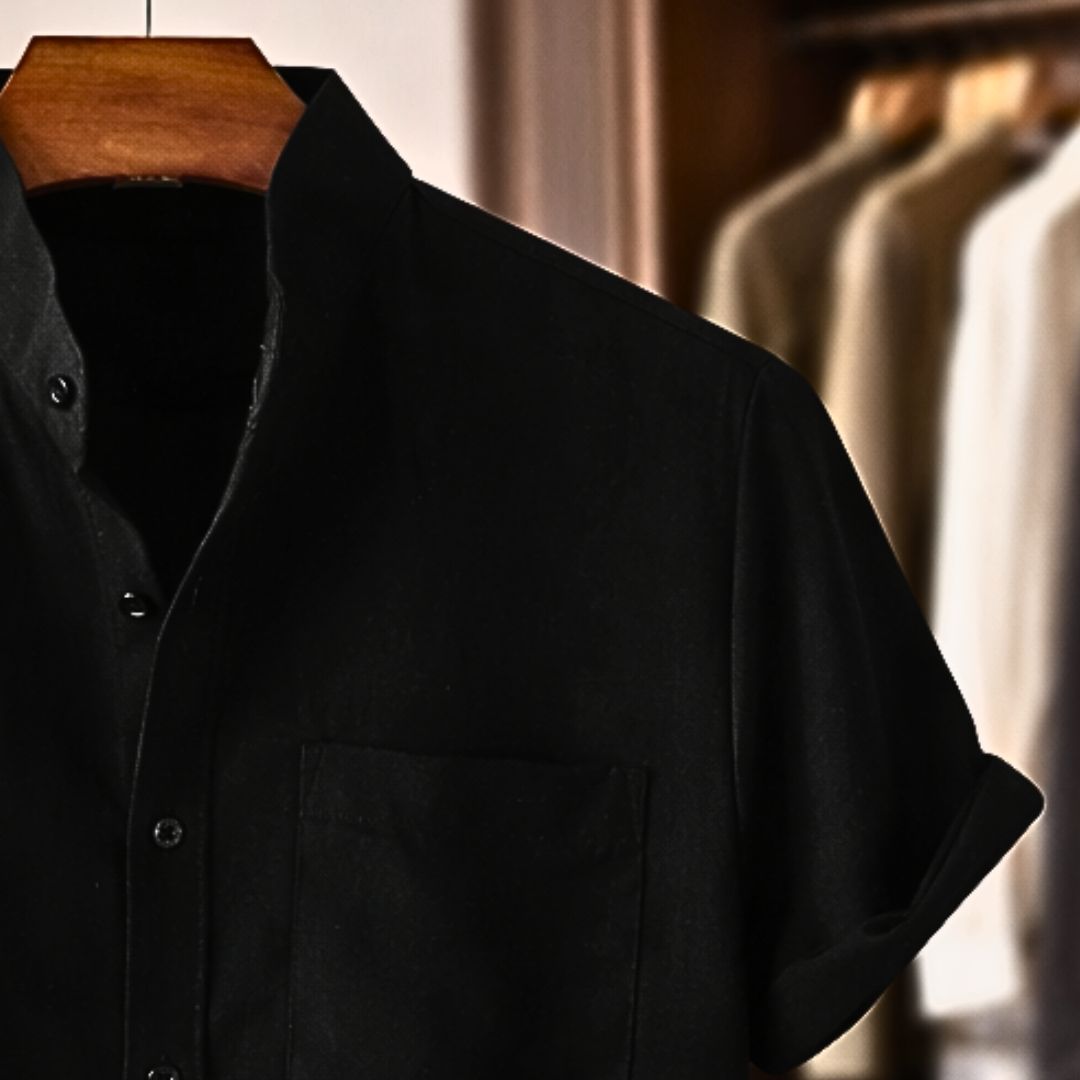 casual-polyester-blend-shirt-with-band-collar-and-chest-pocket-8