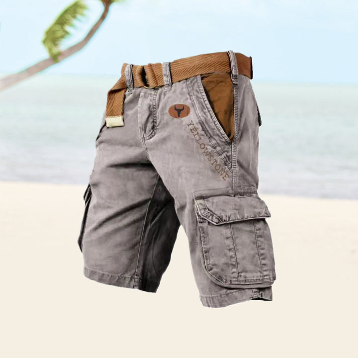 casual-polyester-cargo-shorts-with-belt-and-six-pockets-2