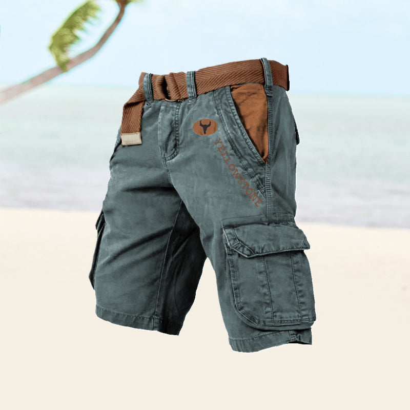 casual-polyester-cargo-shorts-with-belt-and-six-pockets-6