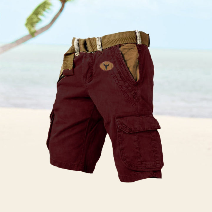 casual-polyester-cargo-shorts-with-belt-and-six-pockets-9