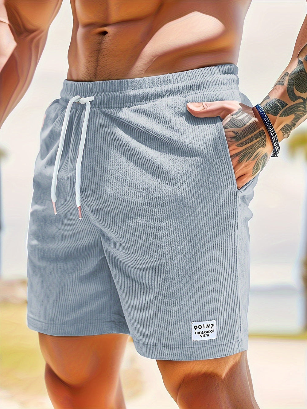 casual-polyester-shorts-with-drawstring-waist-and-ribbed-surface-2