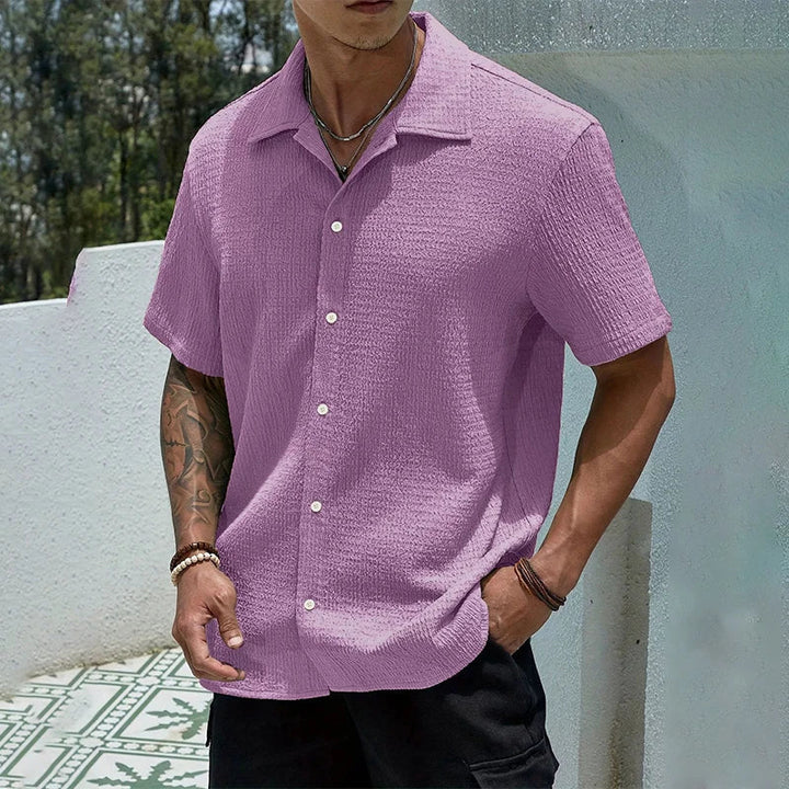 casual-textured-cuban-collar-shirt-with-button-front-3