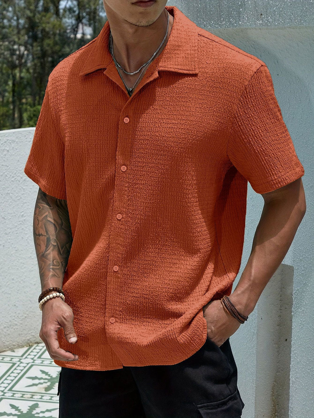 casual-textured-cuban-collar-shirt-with-button-front-9
