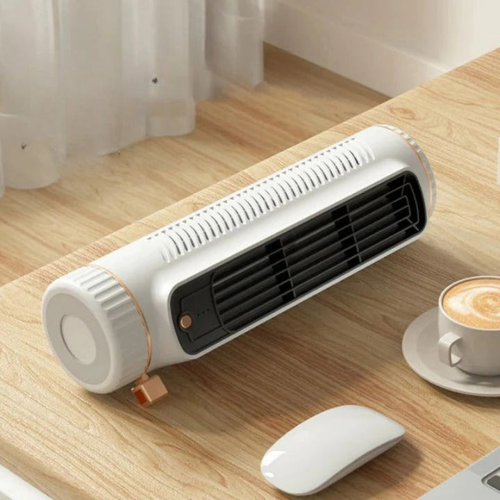 Compact Bladeless Tower Fan - Portable USB Power & 3 Speeds