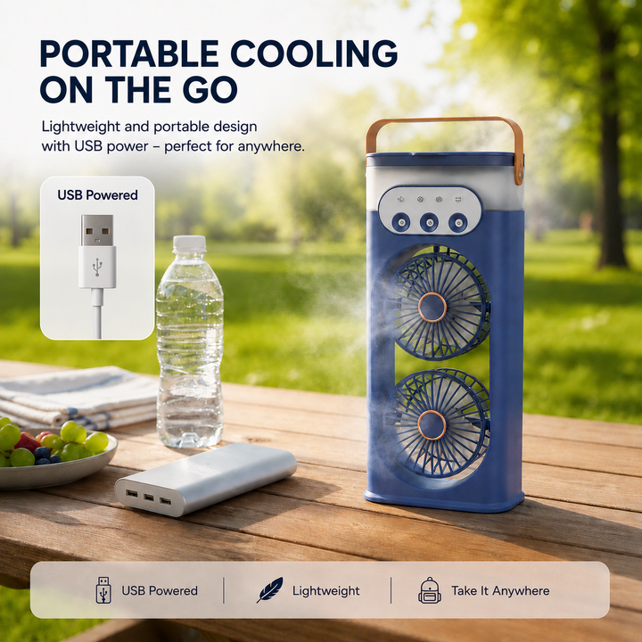 Compact Personal Cooling Tower Fan with Humidifier