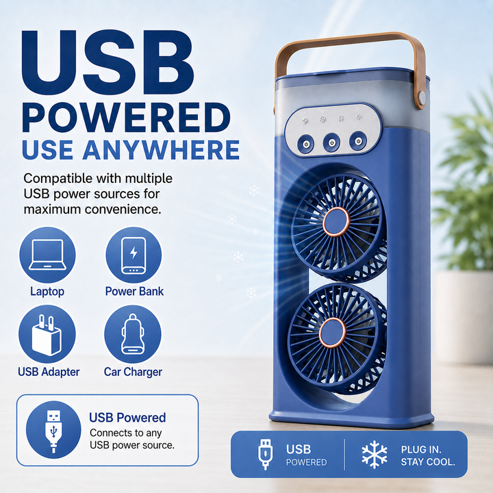 Compact Personal Cooling Tower Fan with Humidifier