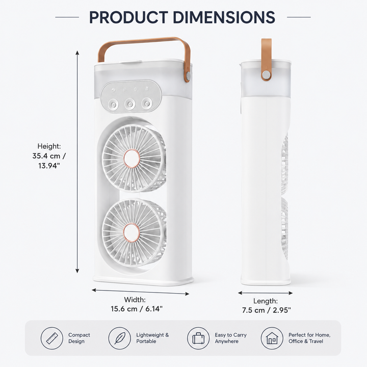 Compact Personal Cooling Tower Fan with Humidifier