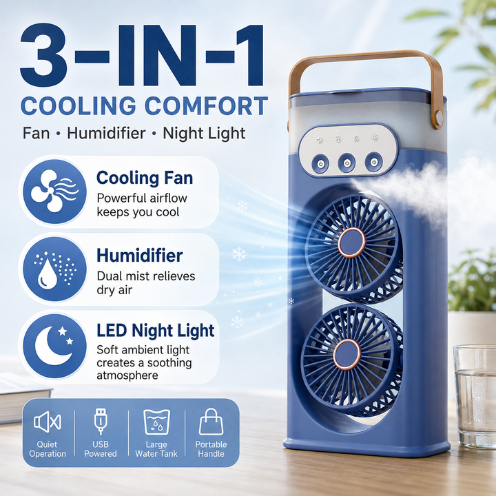 Compact Personal Cooling Tower Fan with Humidifier