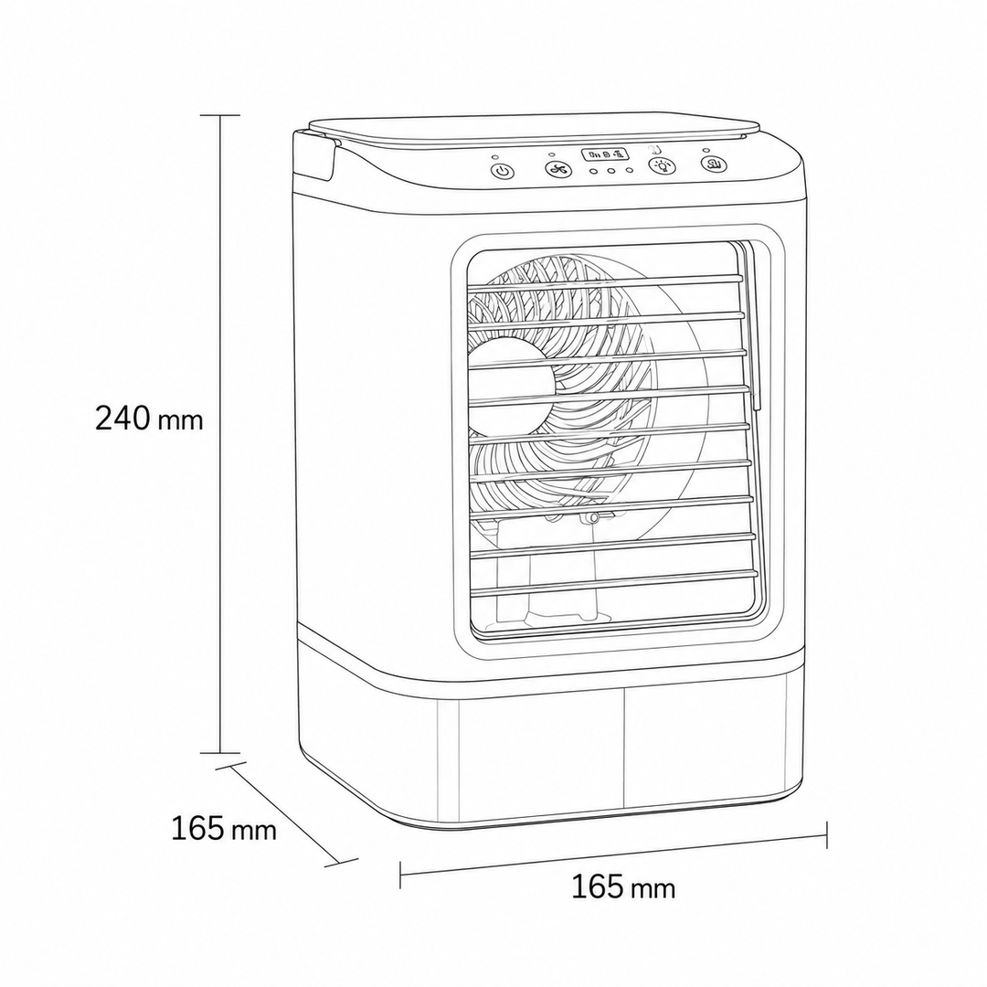 Portable Desk Air Cooler with Misting & Ice Box for Personal Comfort