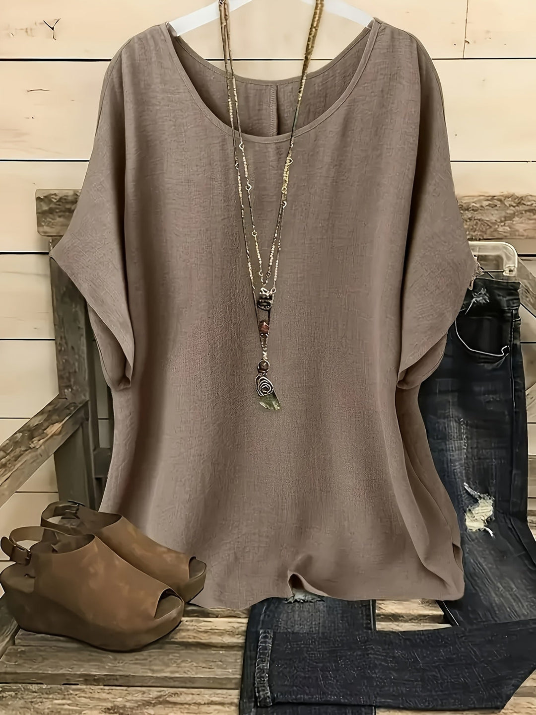 Maeve | Women's Blouse Batwing Sleeve Flowing Relaxed Fit Summer Casual Top