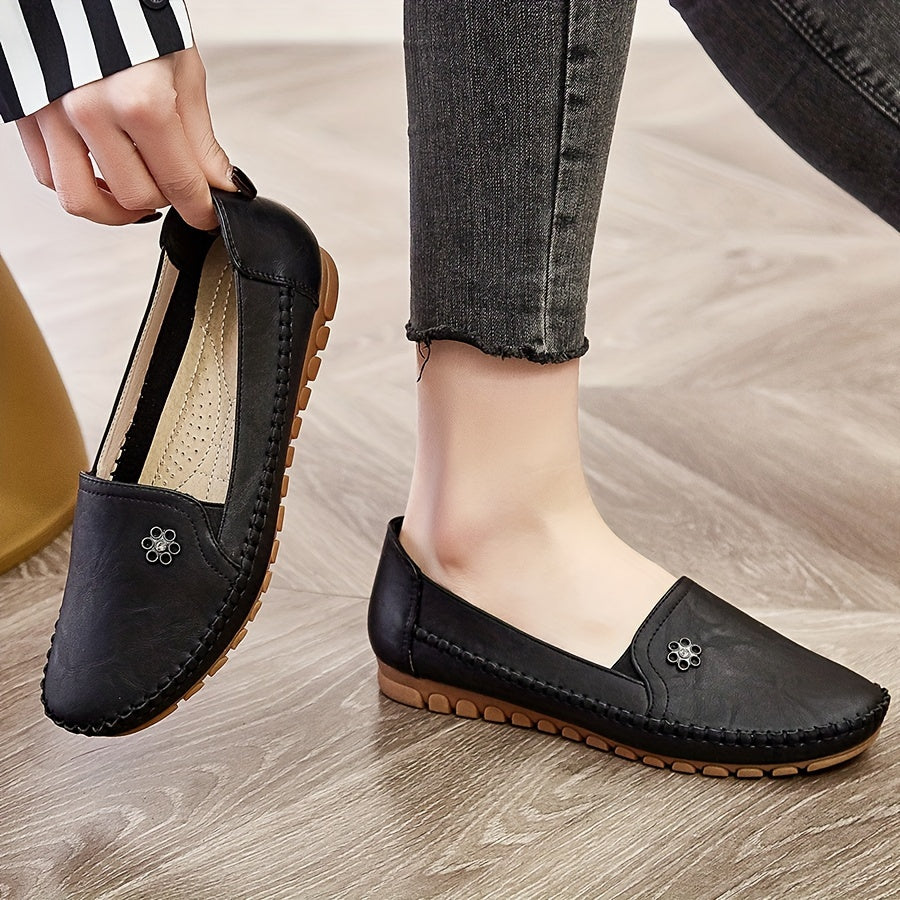 Charlene | Women's Loafers Slip-On Moccasin Stitched Sole Everyday Casual Loafers