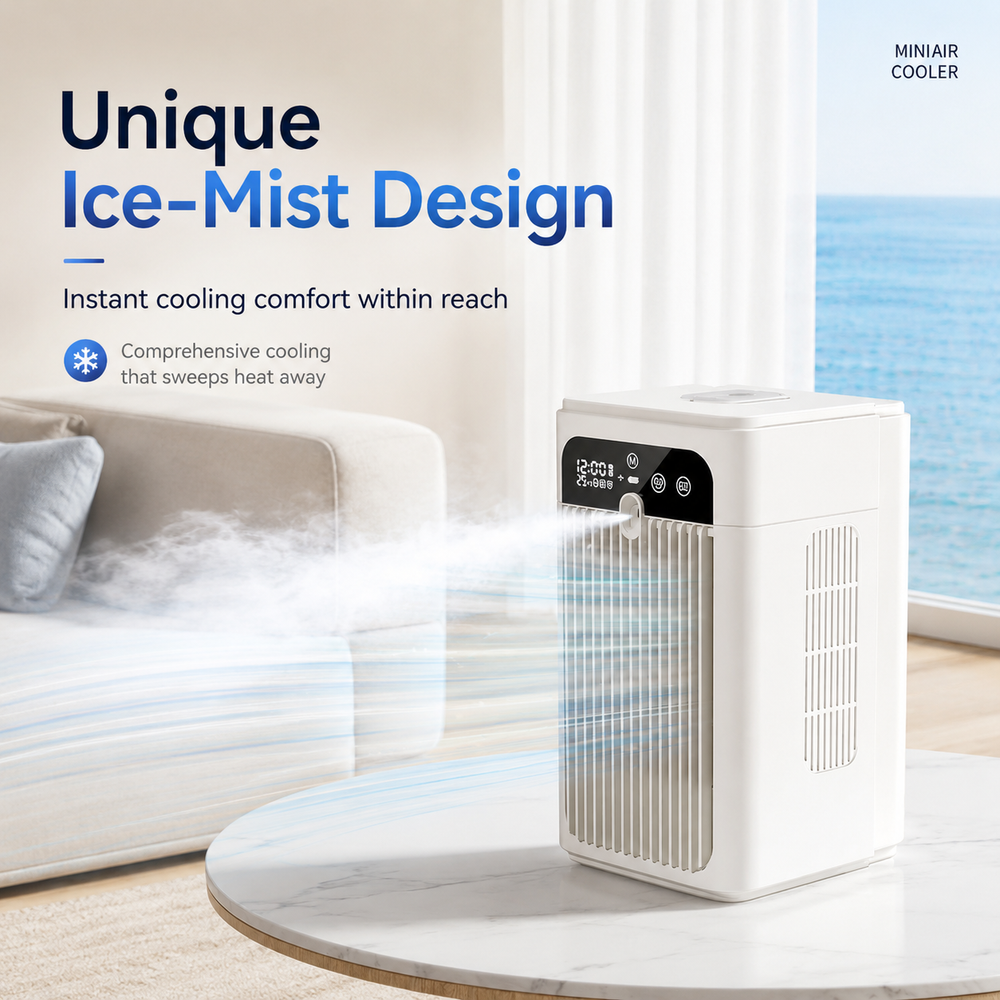 Portable Mist Cooling Fan Mini Desktop Air Cooler with 370mL Water Tank