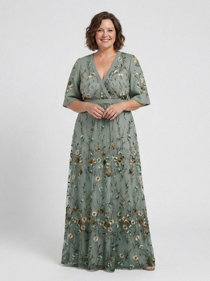 Fiona | Floral Tiered Short-Sleeve Maxi Dress