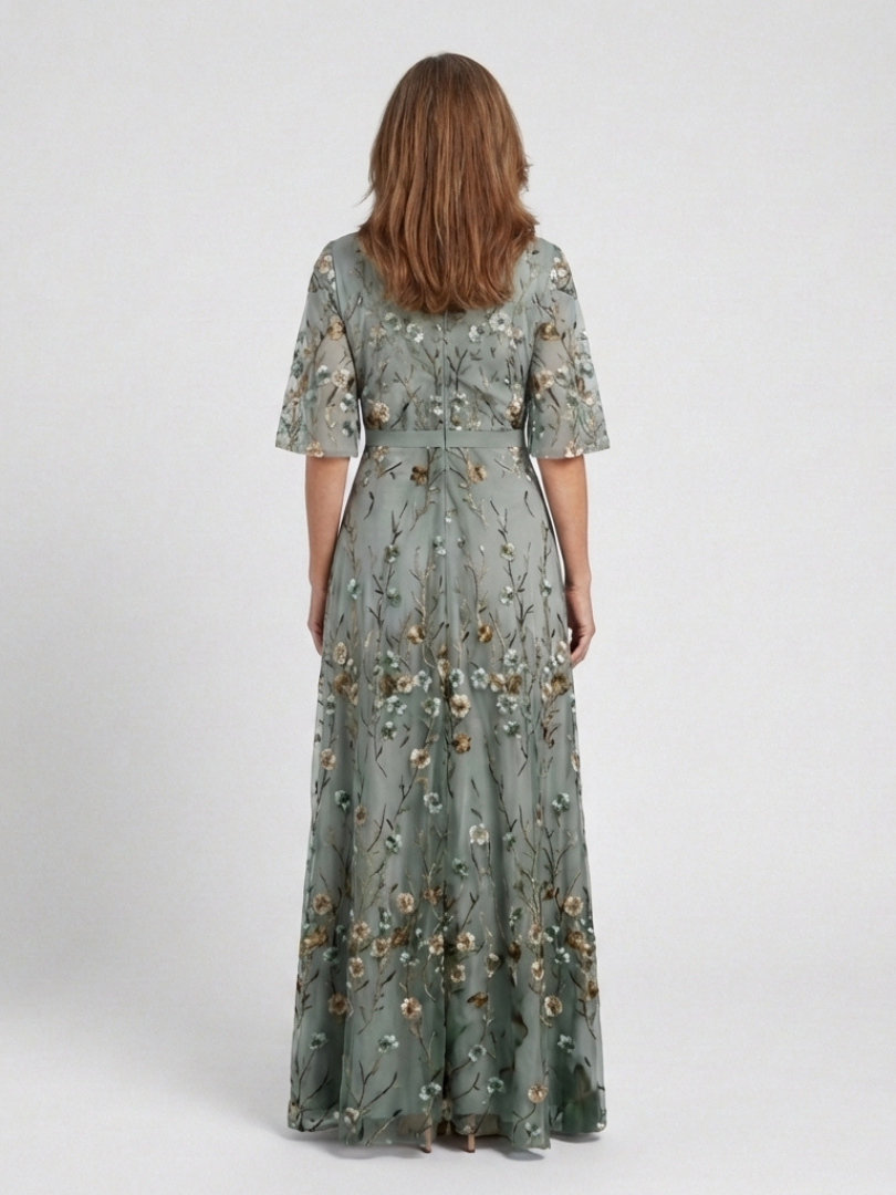 Fiona | Floral Tiered Short-Sleeve Maxi Dress
