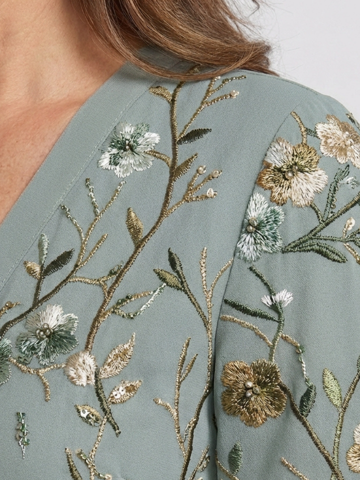 Fiona | Floral Tiered Short-Sleeve Maxi Dress
