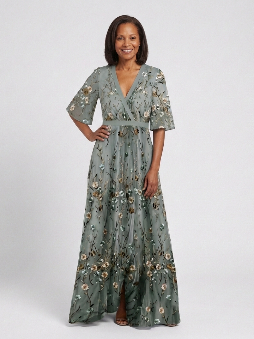 Fiona | Floral Tiered Short-Sleeve Maxi Dress