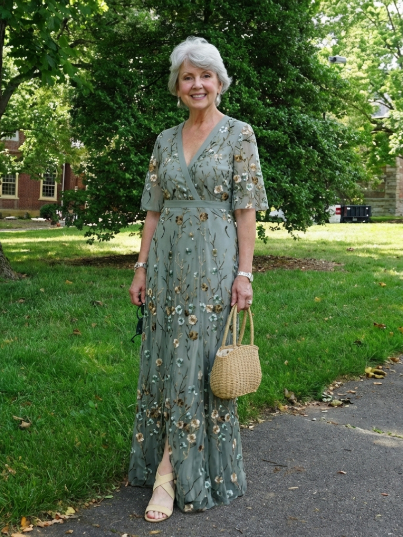 Fiona | Floral Tiered Short-Sleeve Maxi Dress