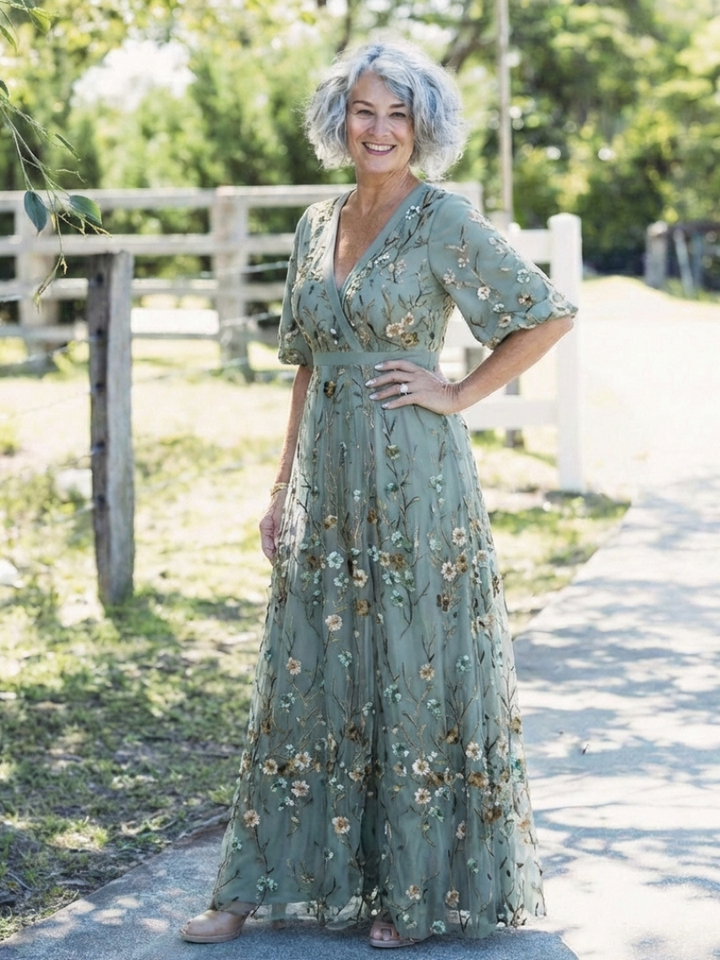 Fiona | Floral Tiered Short-Sleeve Maxi Dress