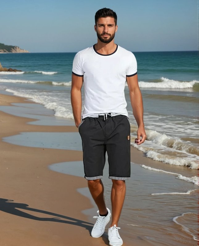Yves | Striped Drawstring Shorts