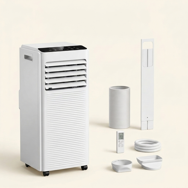 Air Con Unit 9000 BTU – Portable Air Conditioner & Dehumidifier with Window Kit, No Drilling