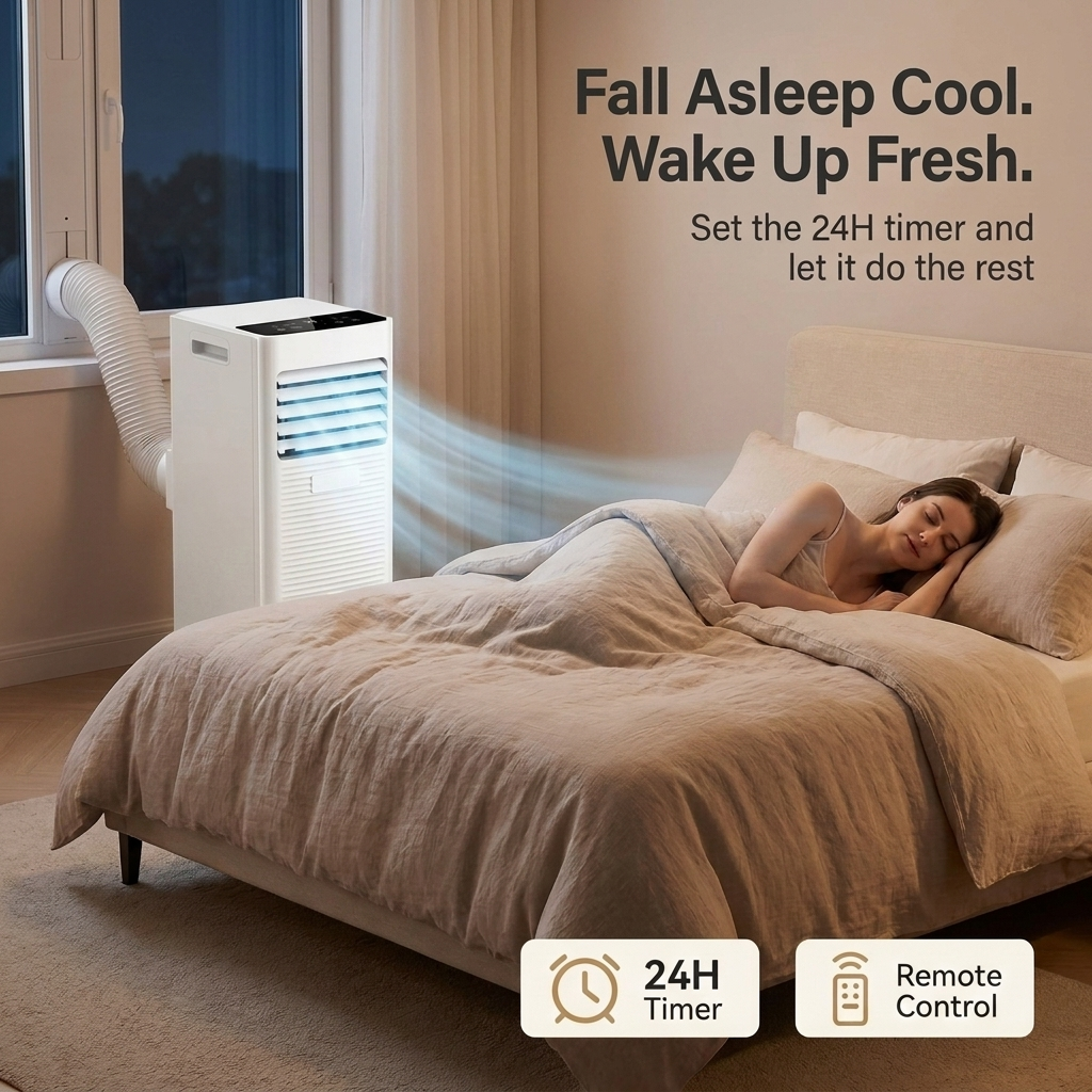 Air Conditioner Dehumidifier 2-in-1 – Portable 9000 BTU Air Con for Hot & Humid Rooms