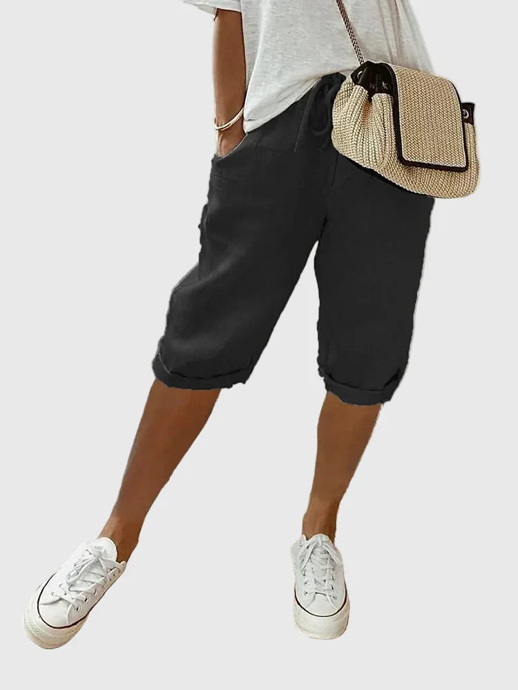Grace Women's Shorts Tailored Cuffed-Hem Relaxed Fit Summer Casual Shorts