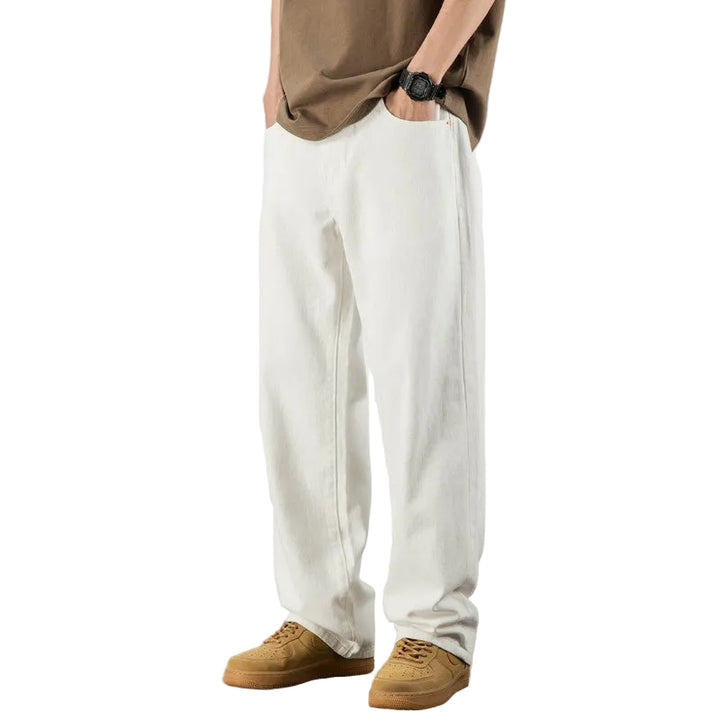 Men's Full-Length Wide-Leg Trousers with Front and Back Pockets