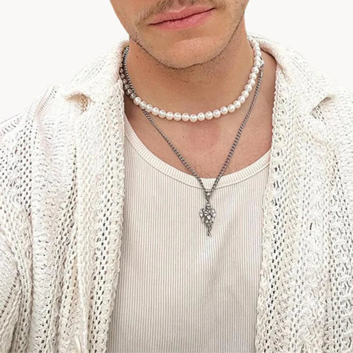 Men's Knit Openwork Short Sleeve Shirt with Button-Front Closure and Spread Collar
