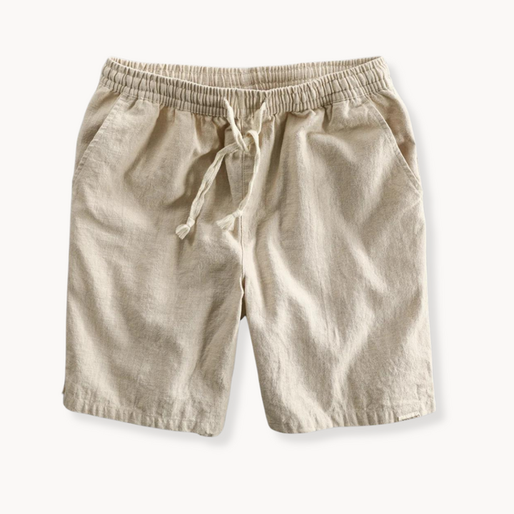 Men's Plain Shorts with Elastic Drawstring Waist and Side Pockets