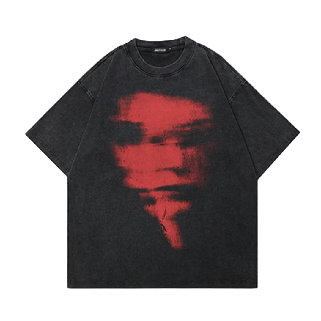 Black with Red Print / 2XL