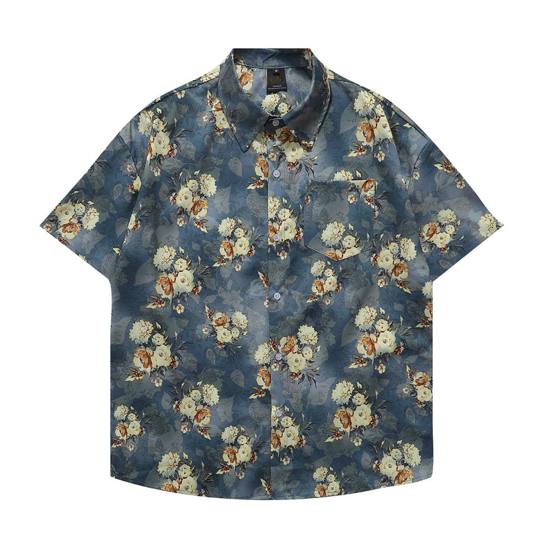 Blue with Floral / XL