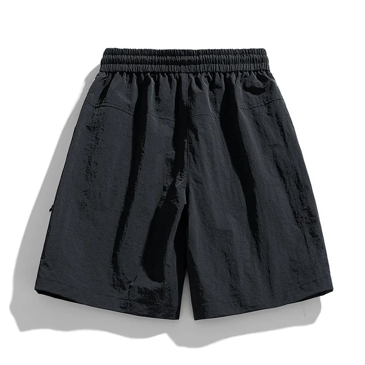 Men's Two-Tone Shorts with Zip Side Pockets and Elastic Drawstring Waist