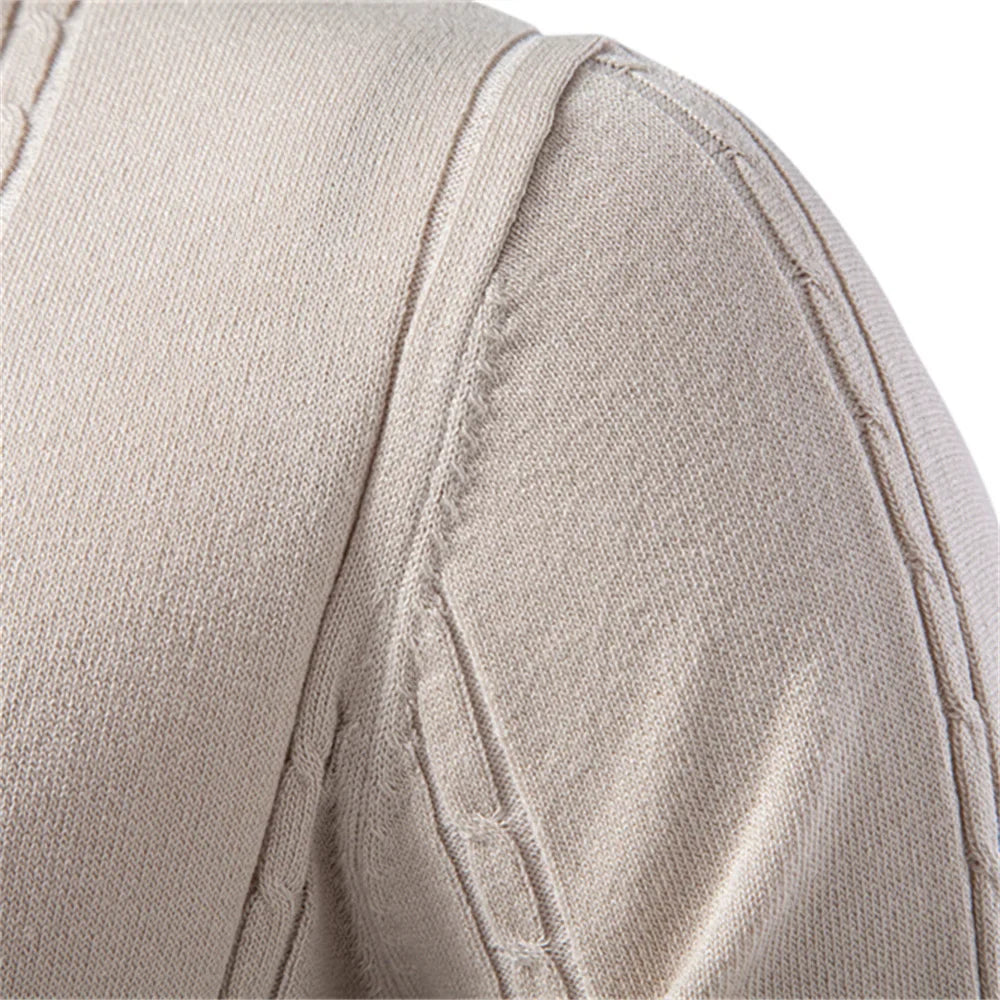 Men's Vertical Panel Short-Sleeve Polo Shirt with Two-Button Placket and Ribbed Hem