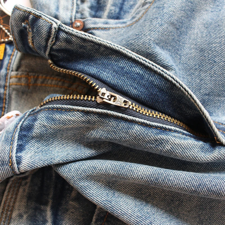 Men's Washed Denim Shorts with Button and Zip-Fly Waist and Belt Loops