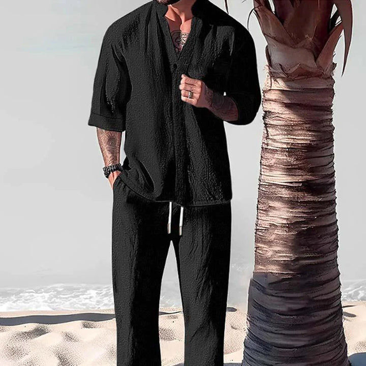 Adrian | Drawstring V-Neck Two-Piece Set