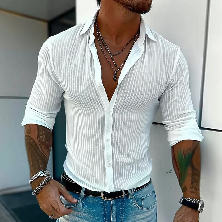 Gideon | Striped Tiered Collared Summer Shirt