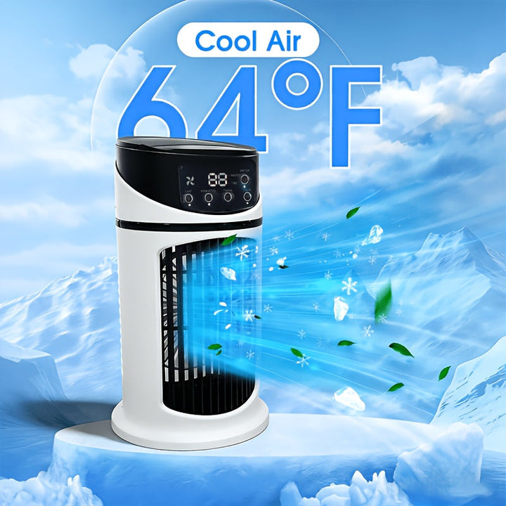 Portable 4-in-1 Mist Cooling Fan with LED Light