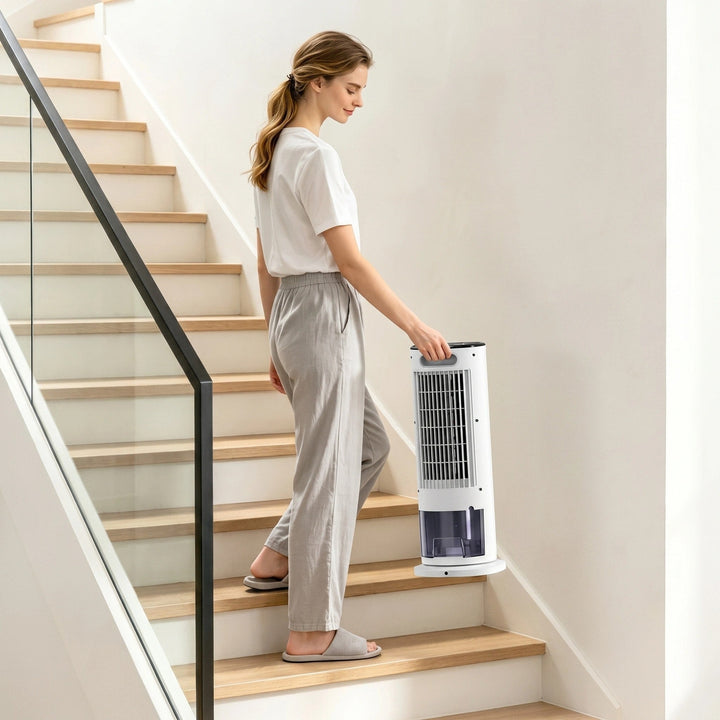 Portable Air Cooler Tower Fan with Remote, 4-in-1 Evaporative Cooler