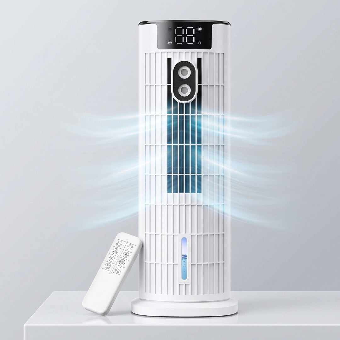 Portable Air Cooler Tower Fan with Remote, 4-in-1 Evaporative Cooler